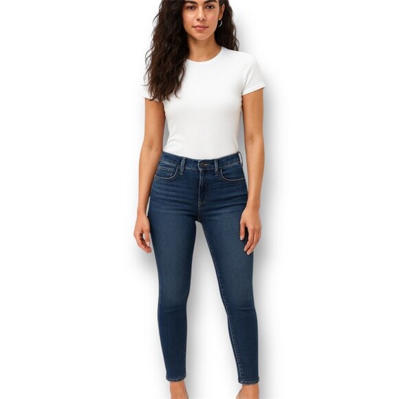 Madewell 10" High Rise Roadtripper Skinny Jeans Dark Wash Blue Denim Size 30 - Picture 1 of 14